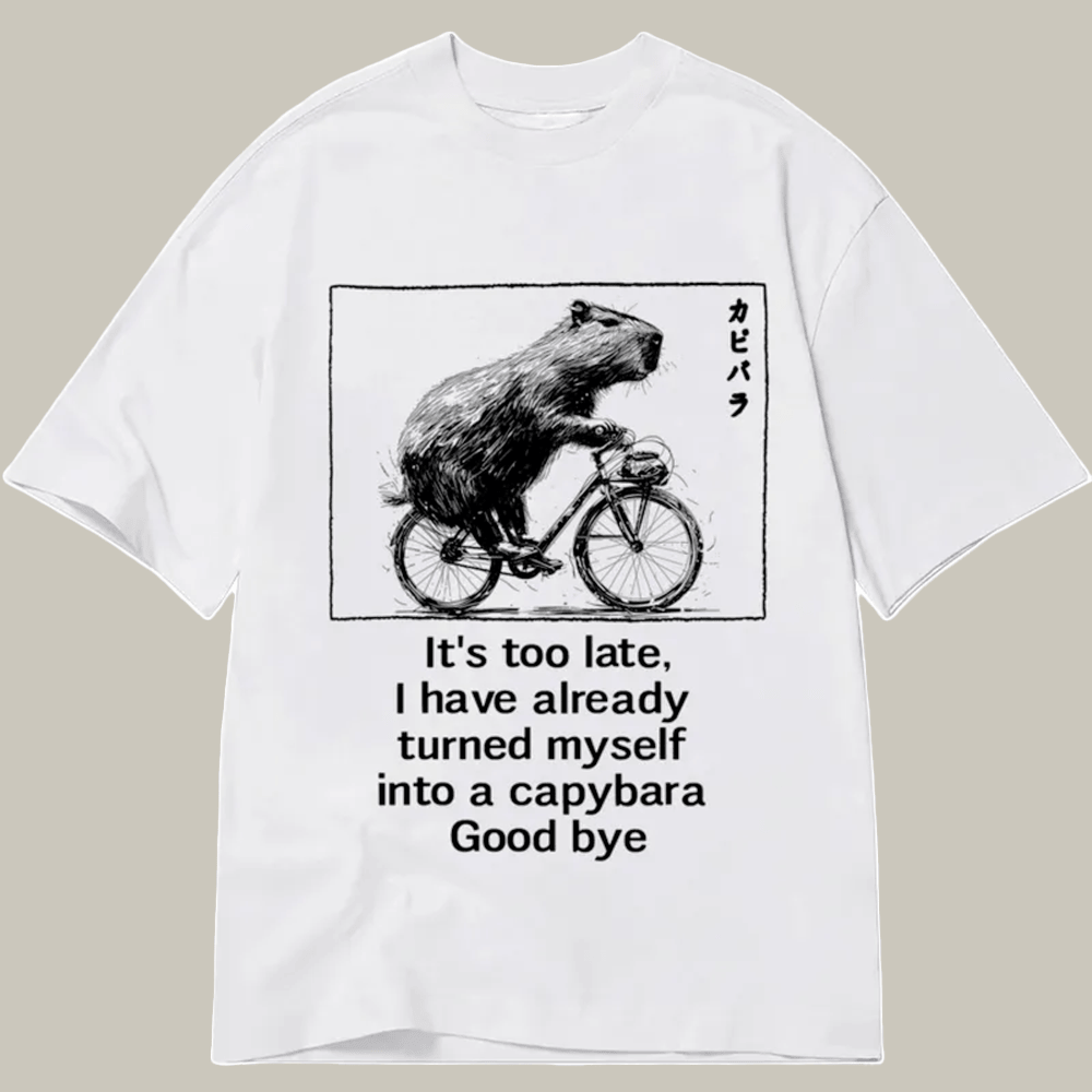 Funny Capybara Riding A Bicycle Classic T-Shirt Hilarious Shirt Capybara Lover Presents