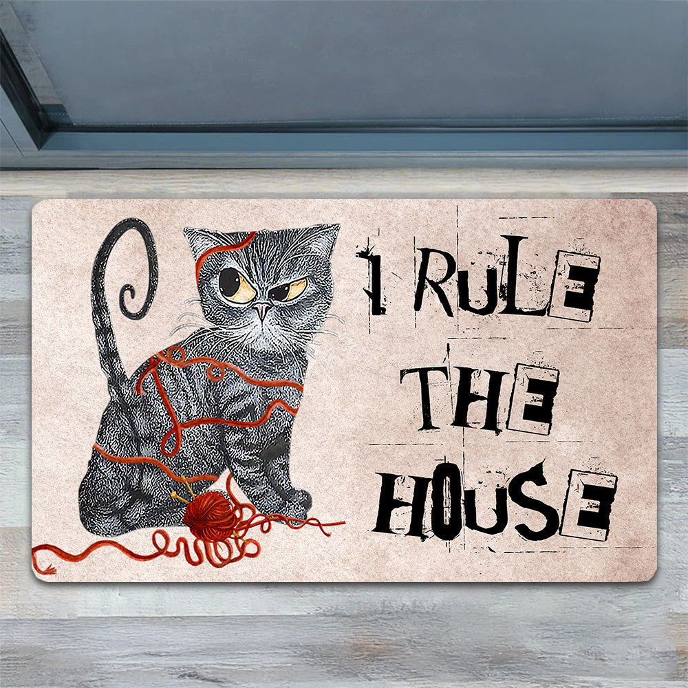 Funny Cat Doormat I Rule The House Gift For Cat Lovers New Home Gift Housewarming Gift Cat Decor