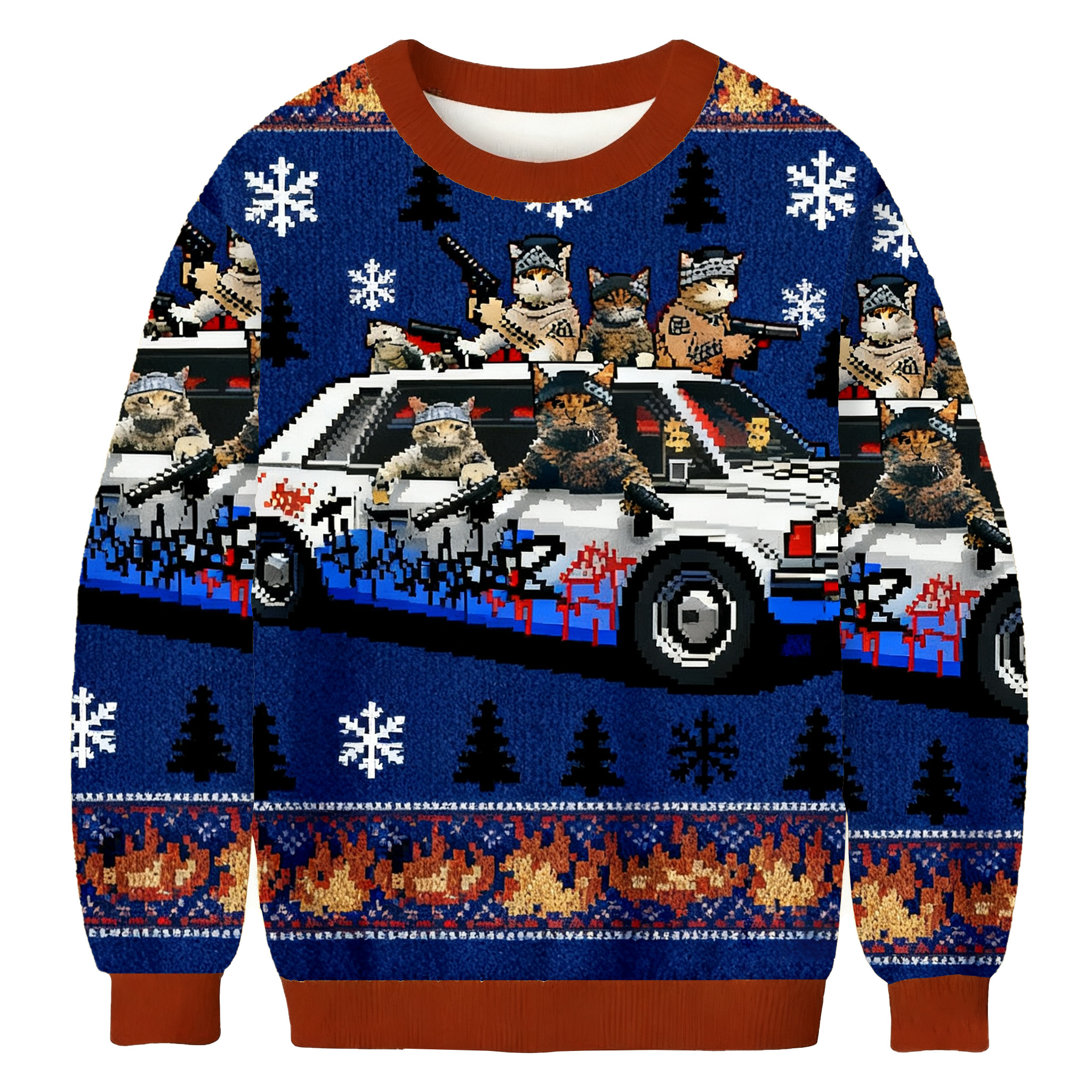 Funny Cat Gang Christmas Ugly Sweater Xmas Wear Christmas Gifts For Animal Lovers