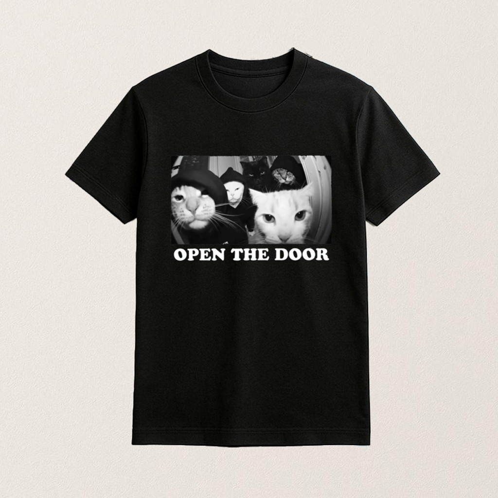Funny Cat Gang Open The Door Shirt Best Gifts For Boyfriend