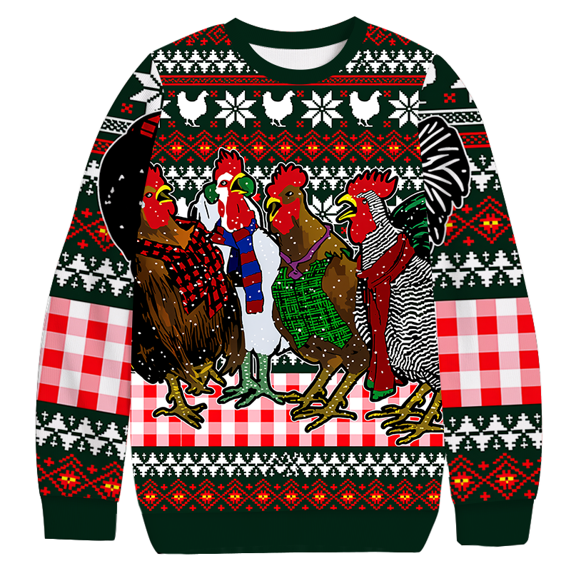 Funny Chicken Christmas Ugly Sweatshirt Christmas Party Novelty Sweater Gift Ideas Funny Chicken Christmas Ugly Sweatshirt Christmas Party Novelty Sweater Gift Ideas