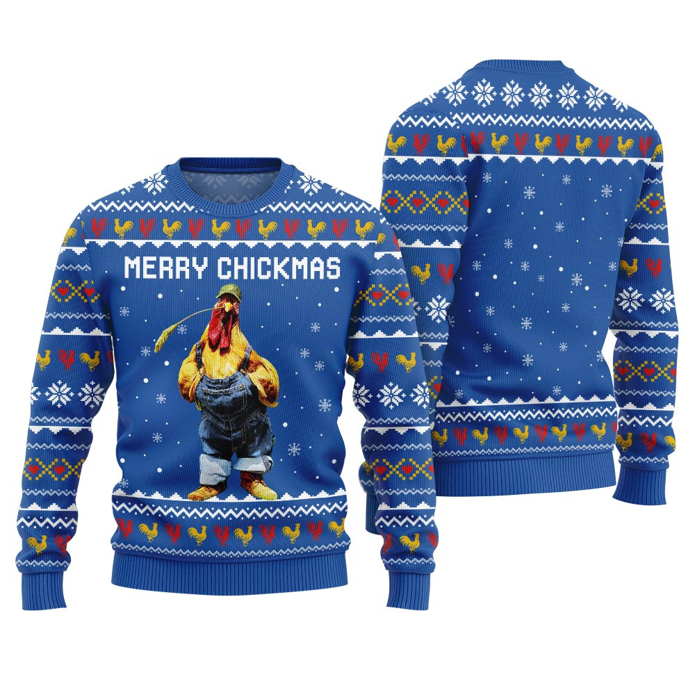 Funny Chicken Mens Ugly Christmas Sweater Seasonal Gift Merch for Cozy Christmas Vibes