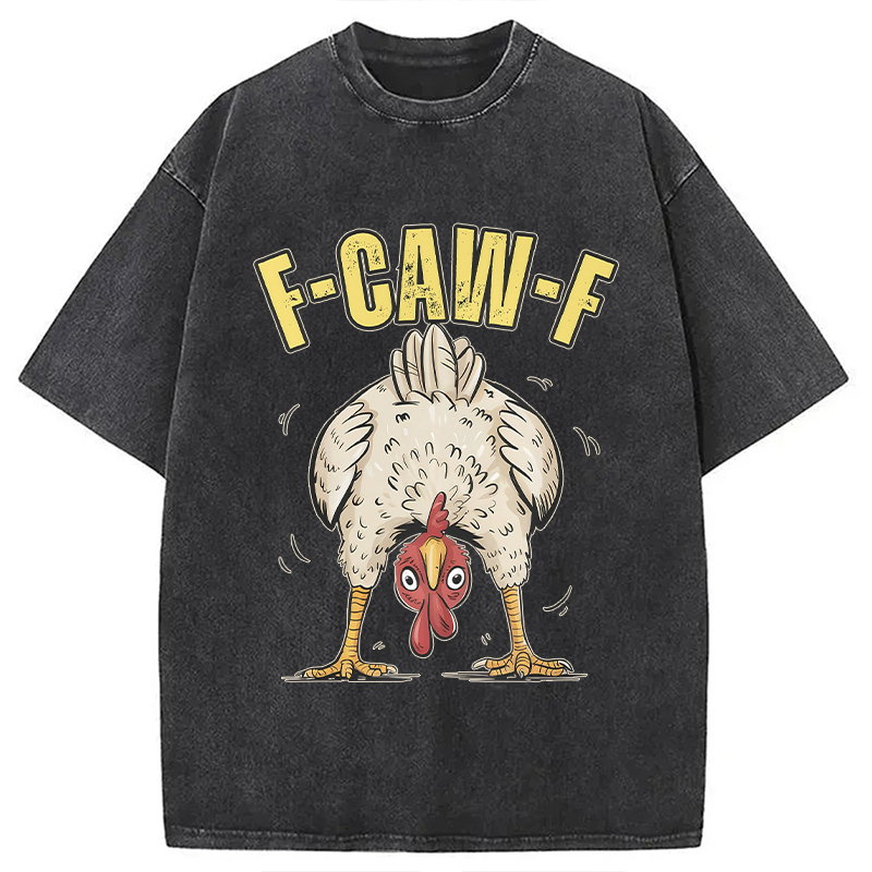 Funny Chicken Washed T-Shirt Cool Urban Street Style Shirt Gifts For Friends