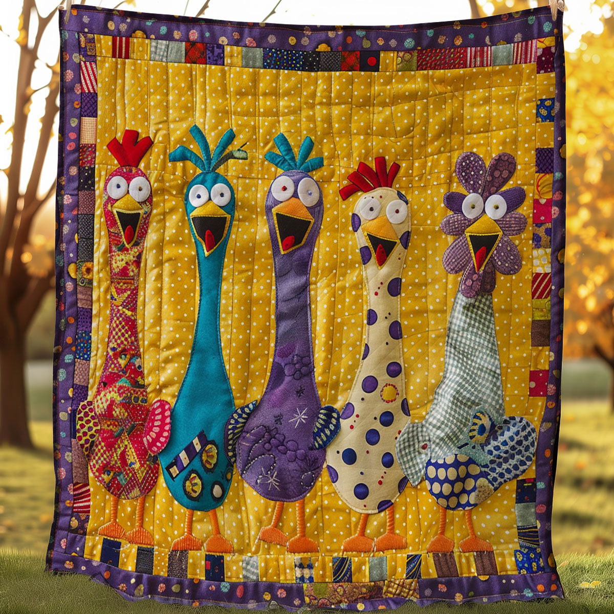 Funny Chickens Quilt Blanket Throws And Blankets Birthday Gifts For Dad From Daughter