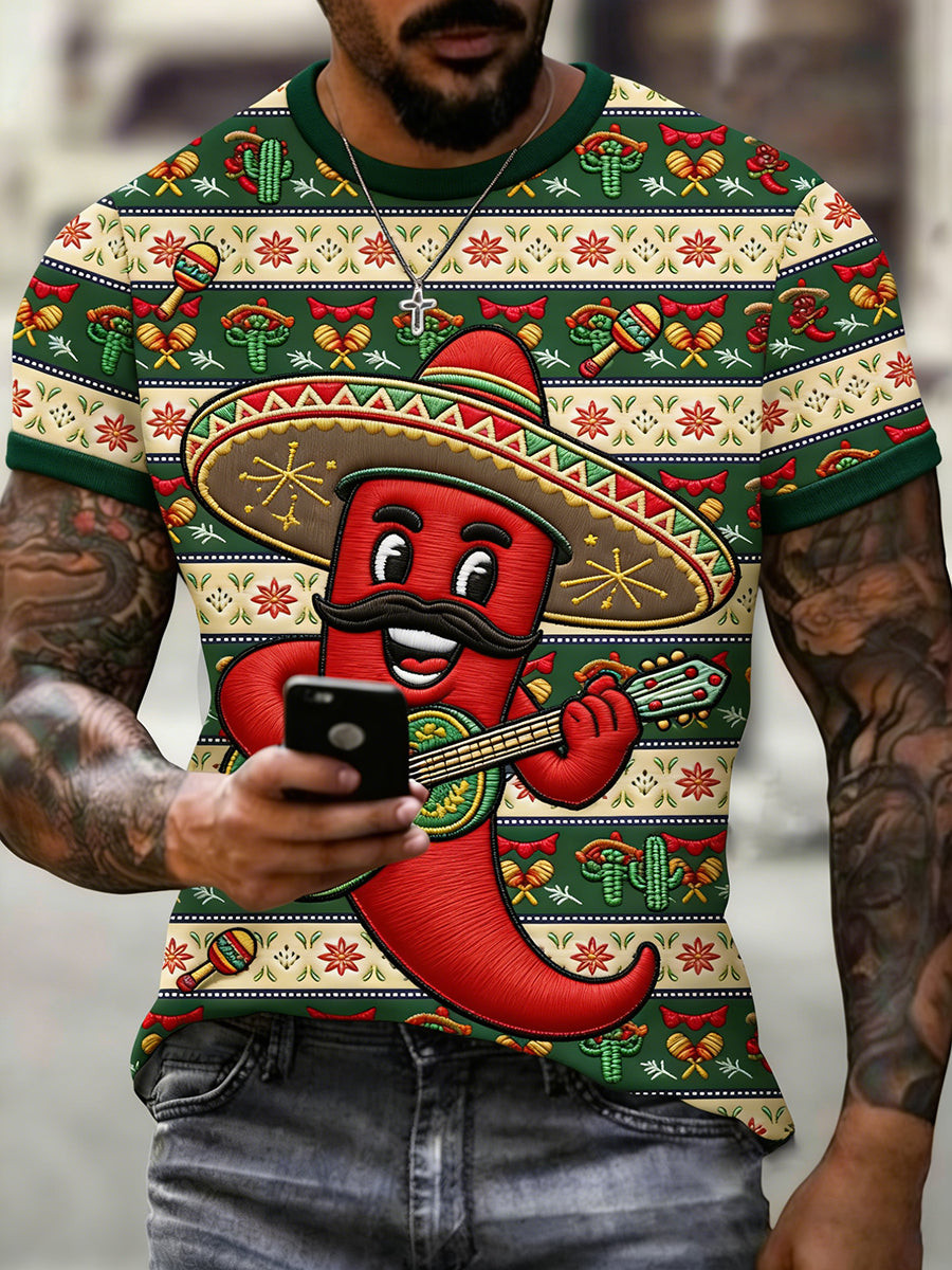 Funny Chili Pepper Guitar T-Shirt Mexican Fiesta Clothing Mexican Gift Ideas