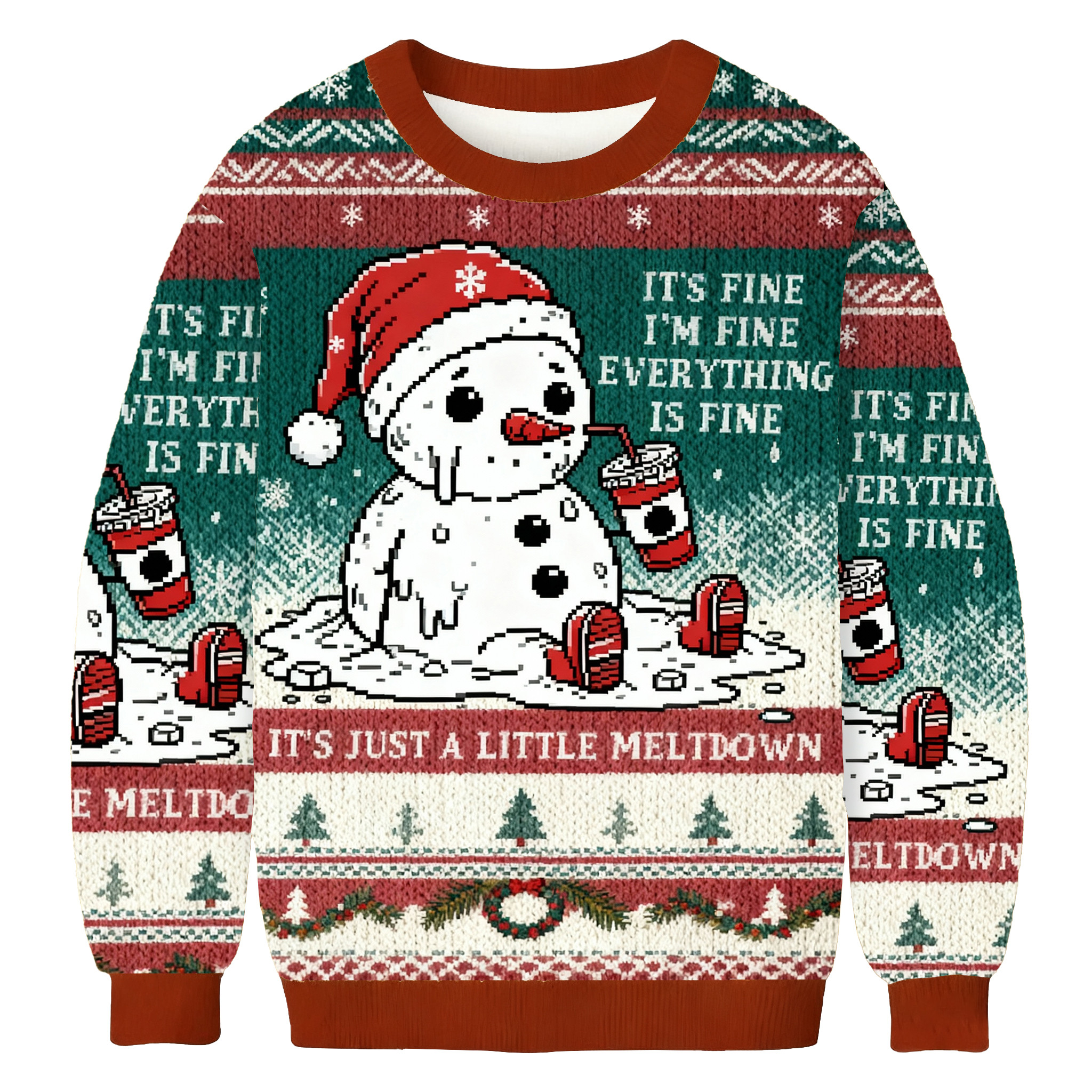 Funny Christmas Mental Health It S Just A Little Meltdown Ugly Sweater Xmas Clothing Gifts