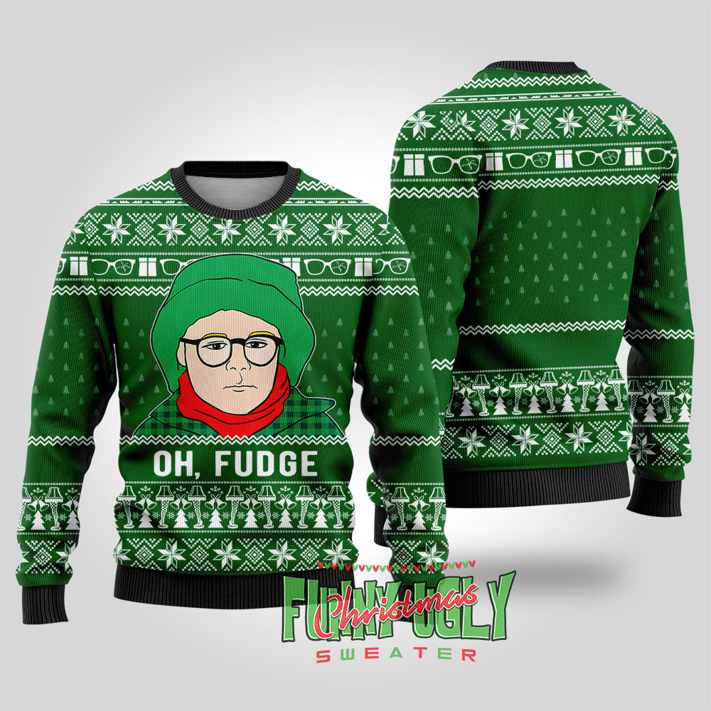 Funny Christmas Story Oh Fudge Sweater Forest Green Perfect Gift Sweater for Friends and Family
