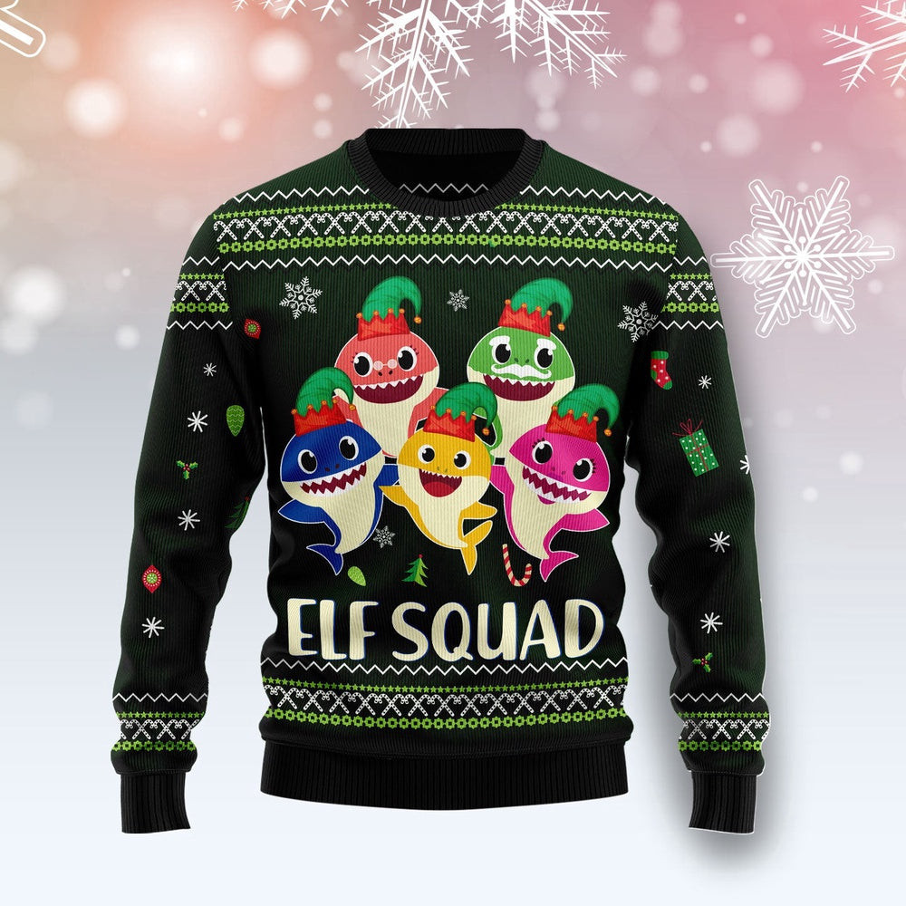 Funny Christmas Sweater Baby Shark Elf Ugly Christmas Sweater Best Secret Santa Gifts