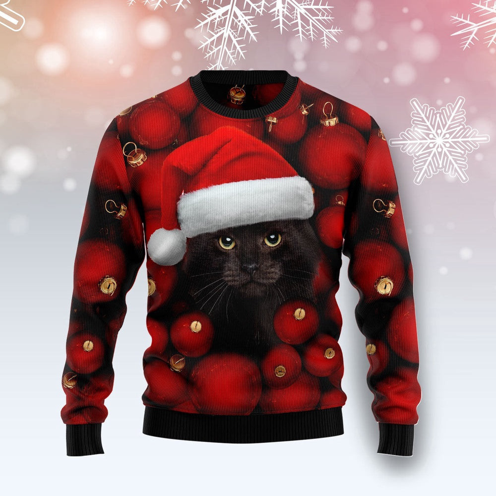Funny Christmas Sweater Black Cat Christmas Ugly Christmas Sweater Holiday Gift Ideas