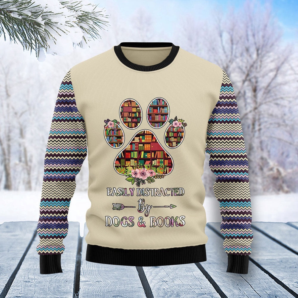 Funny Christmas Sweater Book And DogsFunny Family Ugly Christmas Holiday Holiday Gift Ideas