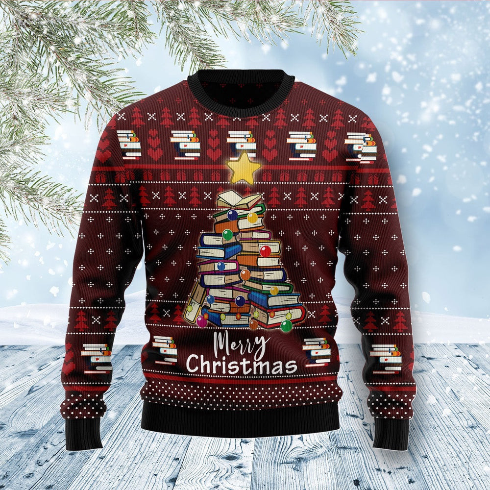 Funny Christmas Sweater Book Pine Ugly Christmas Sweater Holiday Gift Ideas