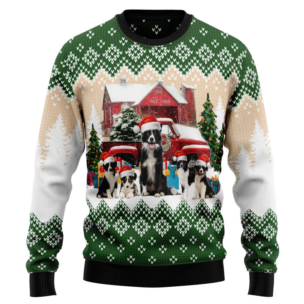 Funny Christmas Sweater Border Collie Let It Snow Ugly Christmas Sweater Holiday Gift Ideas