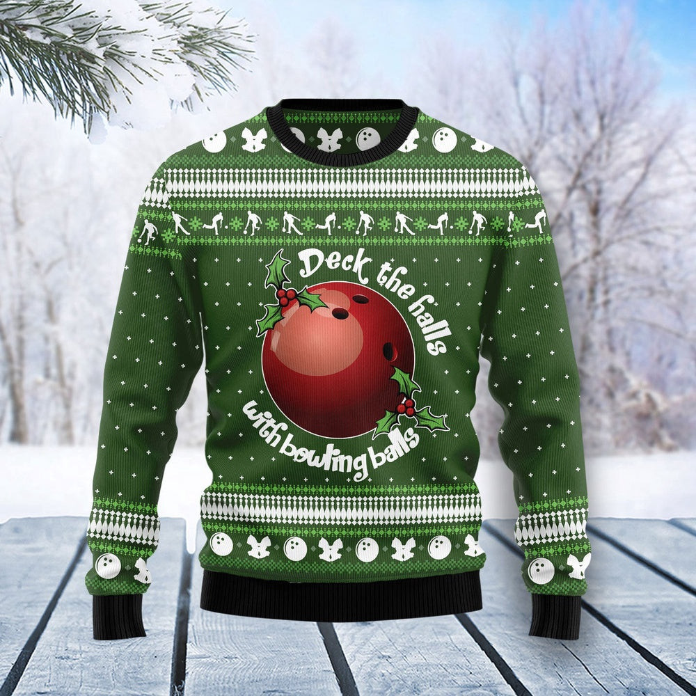 Funny Christmas Sweater Bowling Ball Christmas Ugly Christmas Sweater Holiday Gift Ideas