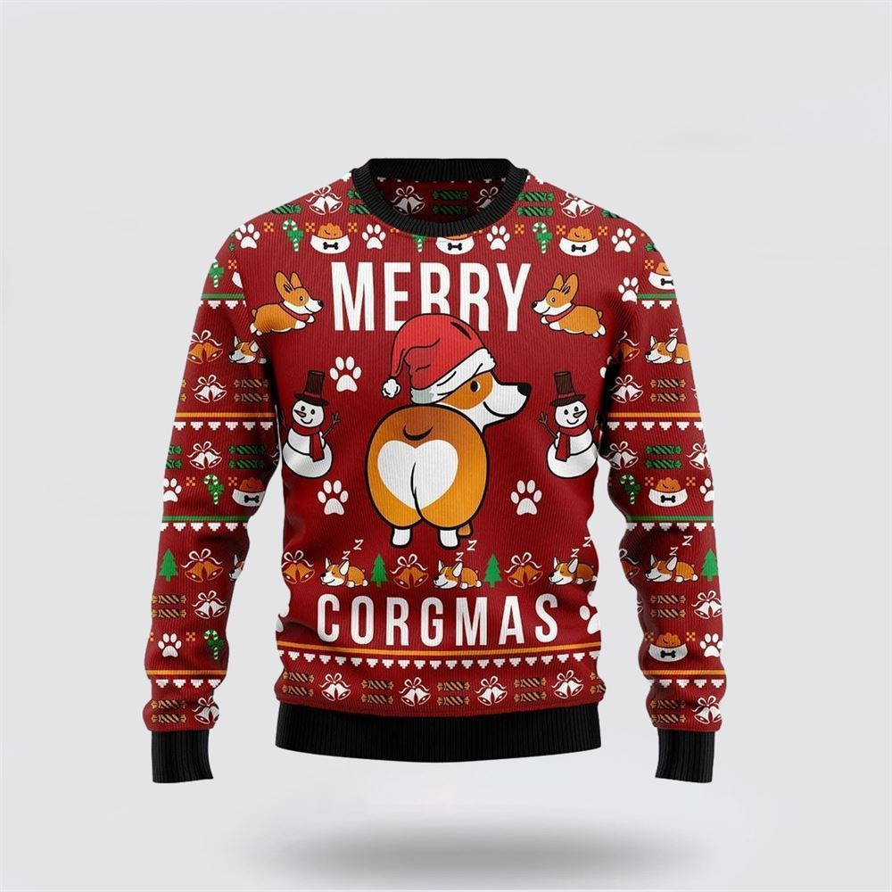 Funny Corgi Dog Merry X-mas Ugly Christmas Sweater Christmas Gift For Dog Love