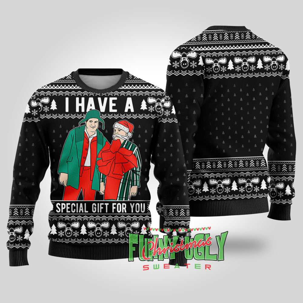 Funny Cousin Eddie National Lampoon Christmas Sweater Black Trendy Christmas Sweater for Winter Outfits