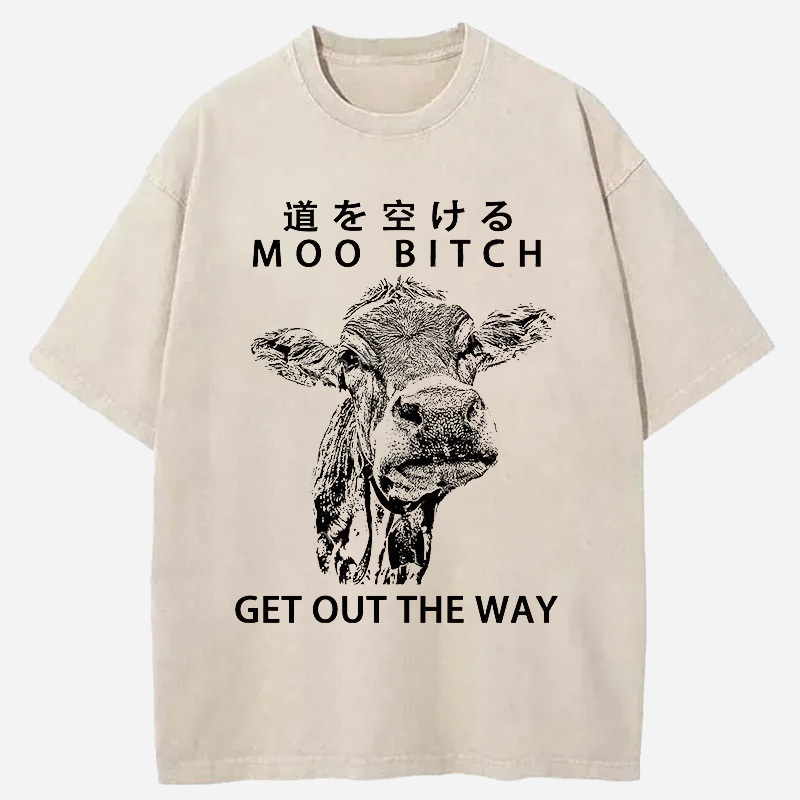Funny Cow Washed T-Shirt Funny Quote Unisex Shirt Gifts For Her