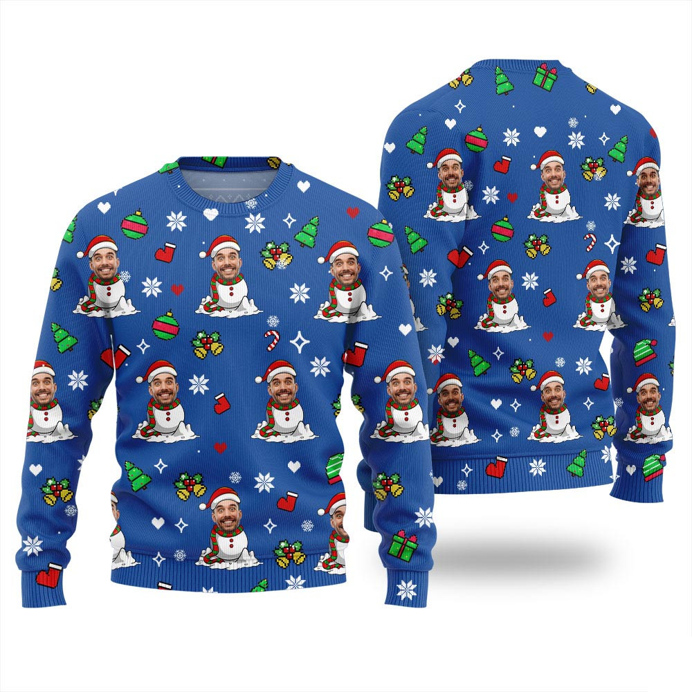 Funny Custom Christmas Sweater With Face Christmas Vacation Sweater