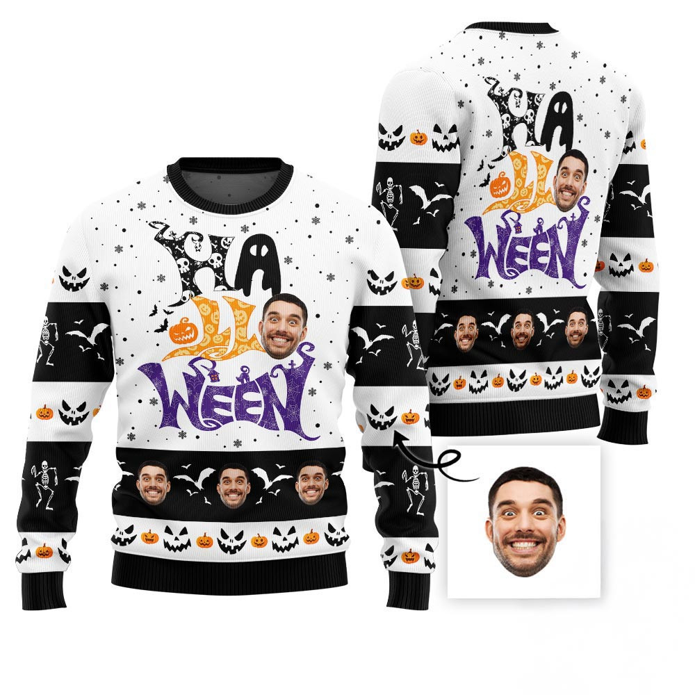 Funny Custom Face Halloween Ugly Christmas Sweater Christmas Sweaters For Men And Women