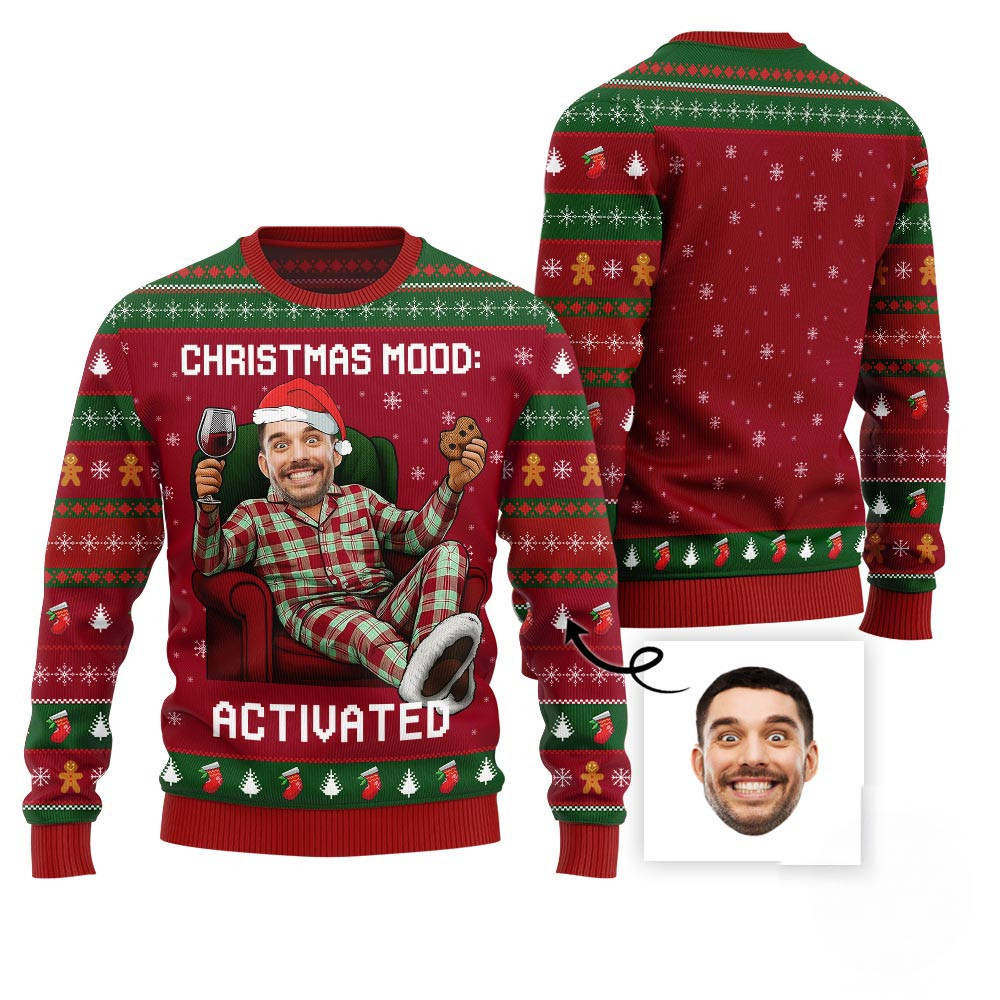 Funny Custom Face Xmas Holiday Christmas Sweater Gift