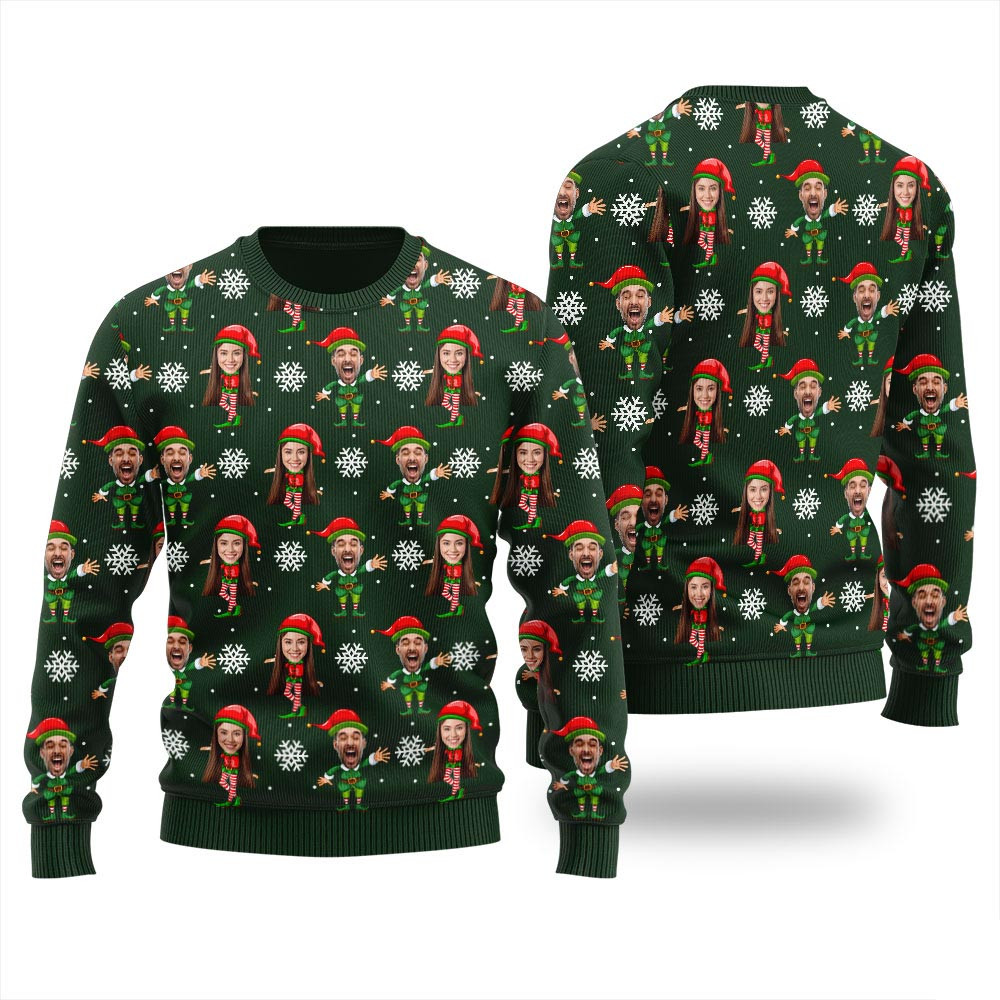 Funny Custom Multiple Faces Ugly Sweater Ugly Sweaters For Christmas
