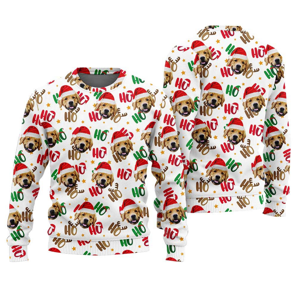 Funny Custom Pet Ugly Christmas Sweater White Christmas Gifts For Her