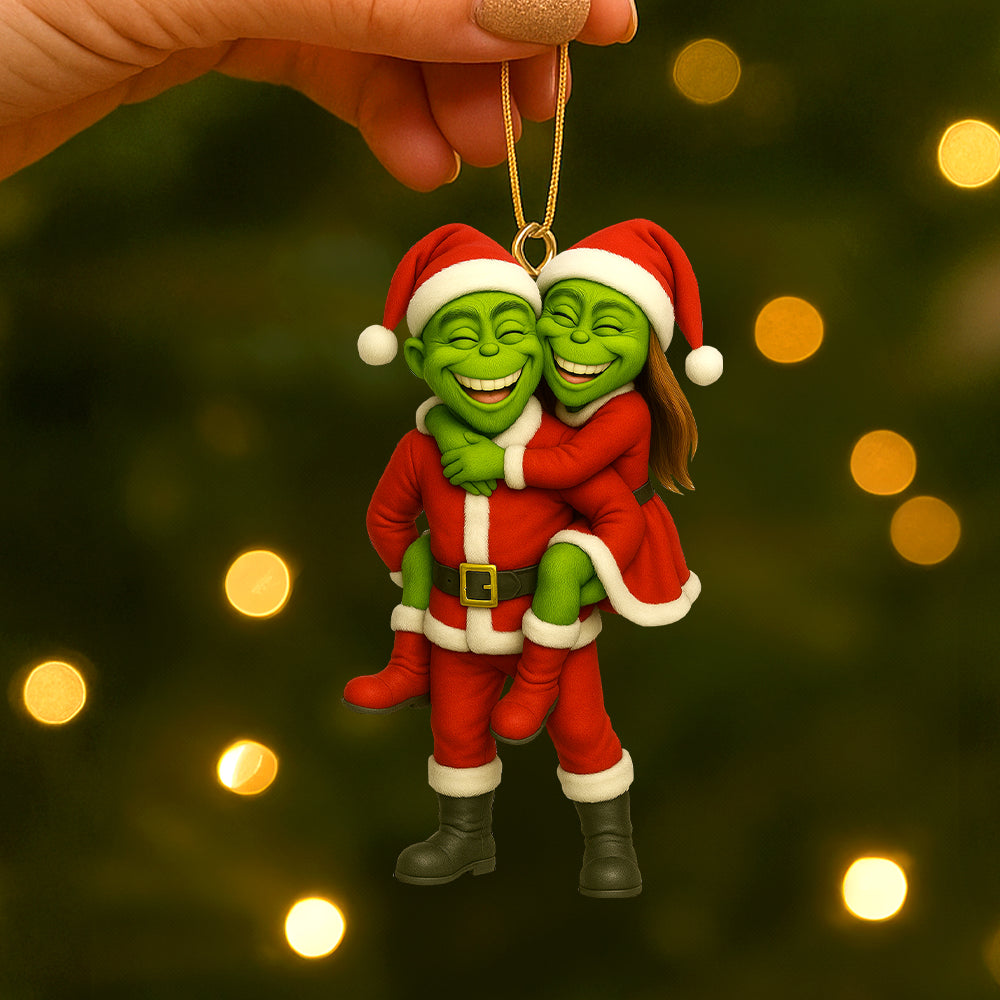 Funny Custom Photo Gifts For Family Christmas Acrylic Ornament - Funny Christmas Ornament Gift