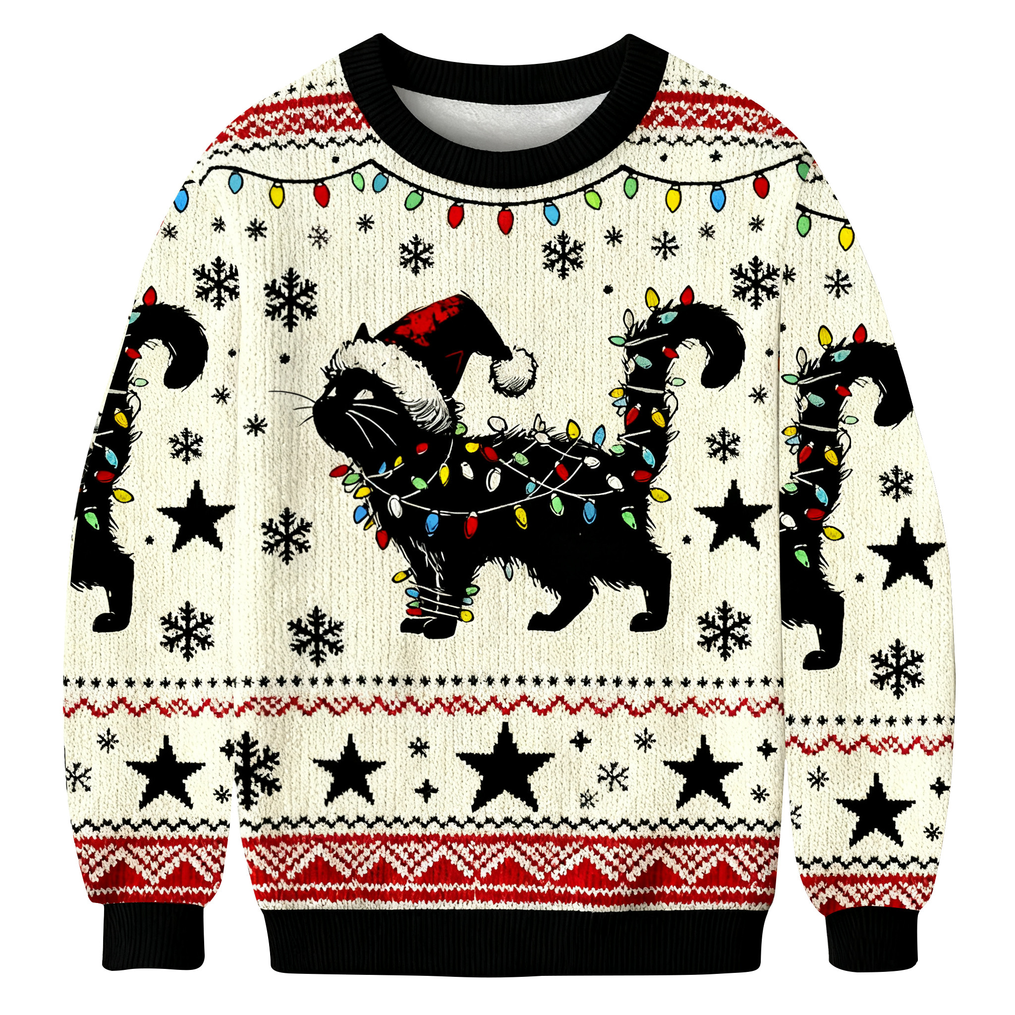 Funny Cute Cat Christmas Ugly Sweater Christmas Outfits Unique Xmas Gift Ideas