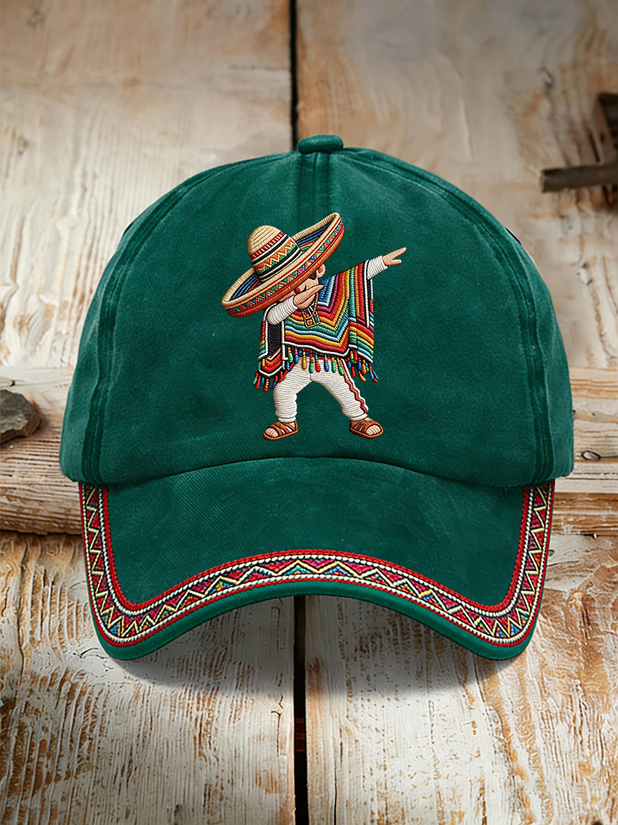 Funny Dabbing Mexican Baseball Cap Poncho Sombrero Party Hat Gift For Him