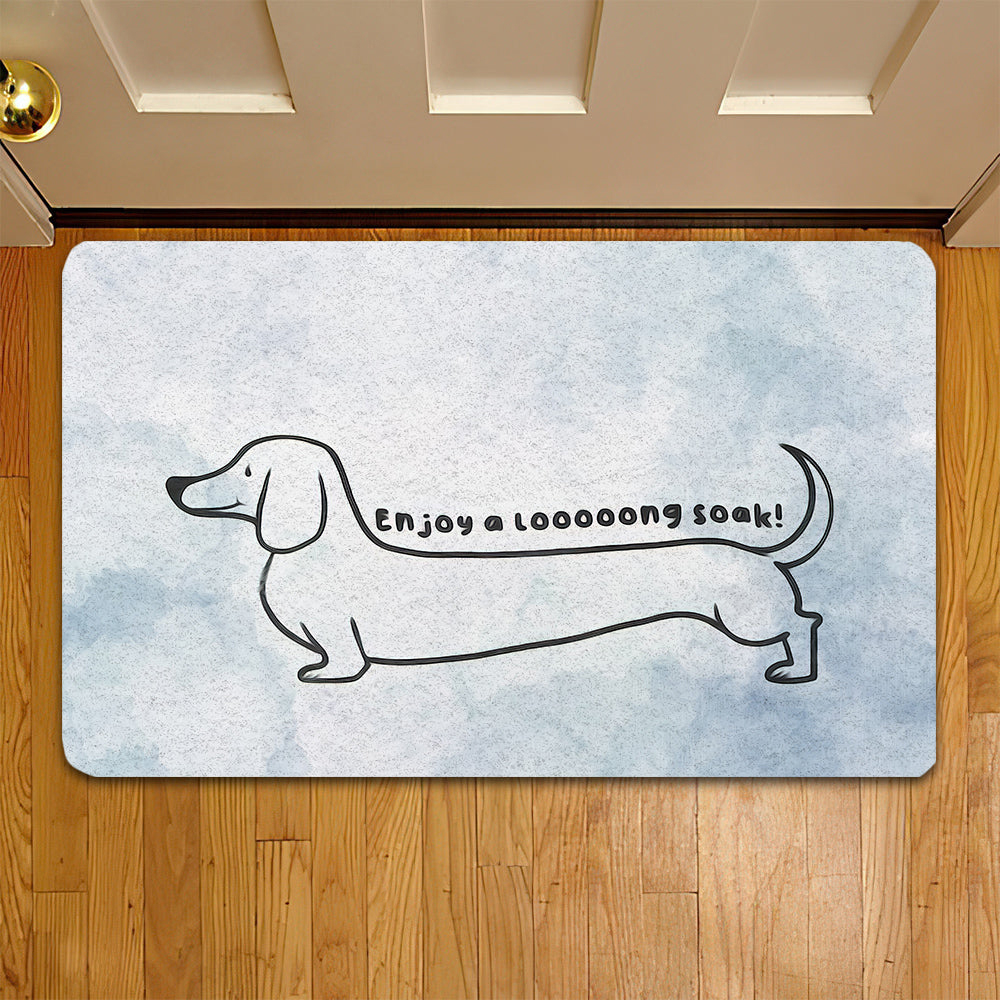 Funny Dachshund Doormat Enjoy A Looong Soak Dachshund Doormat For Home Decor Housewarming Gift Welcome Mat Gift For Dog Lovers