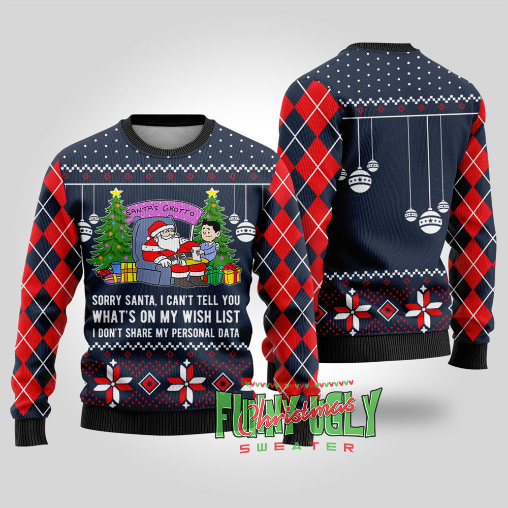 Funny Data Santa Ugly Christmas Sweater Navy Exclusive Christmas Sweater Merch Gift Edition