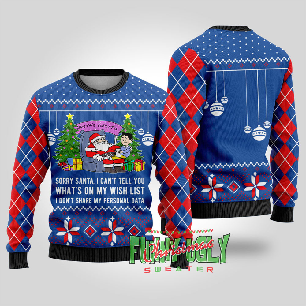 Funny Data Santa Ugly Christmas Sweater Royal Trendy Christmas Sweater for Winter Outfits