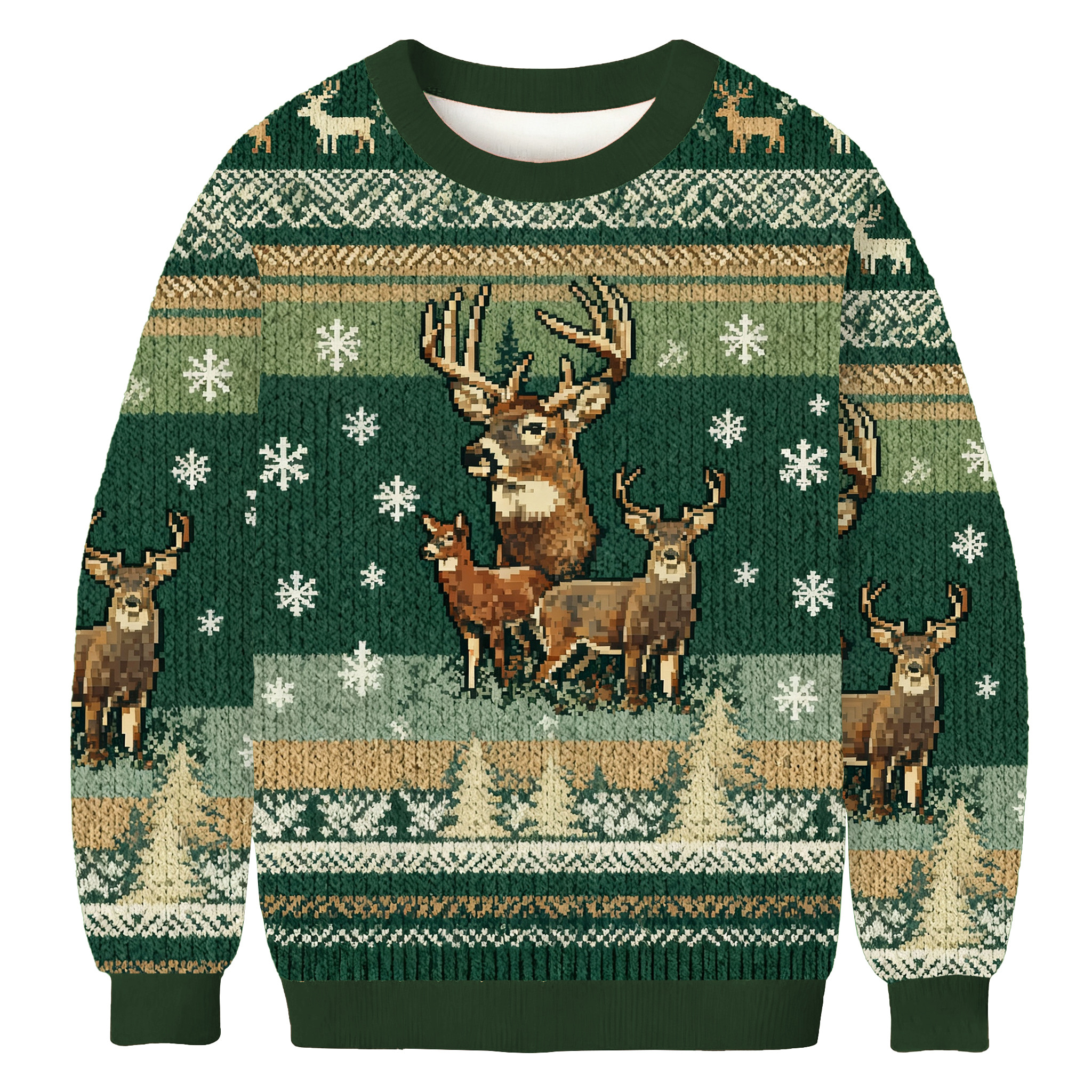 Funny Deer Forest Christmas Ugly Sweater Winter Clothing Deer Lover Christmas Gifts