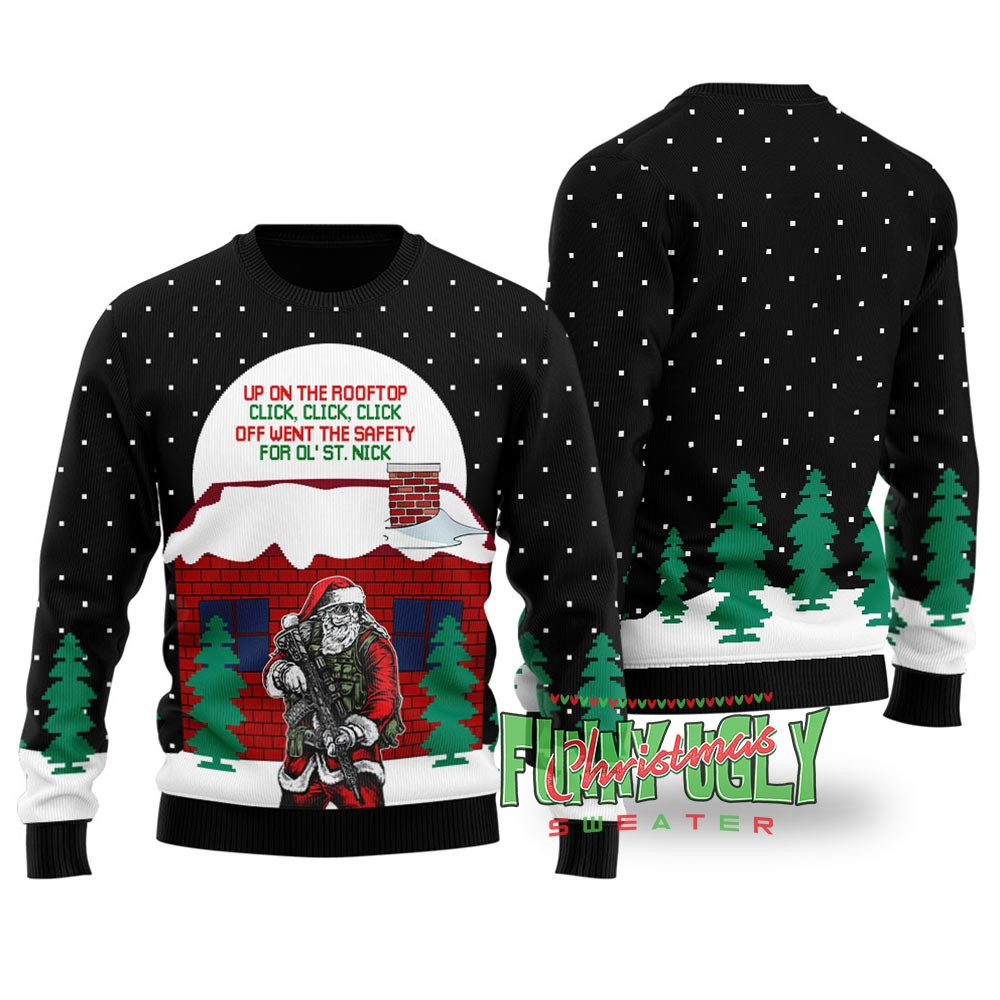 Funny Dirty Santa Ugly Christmas Sweater Black Custom Holiday Sweater Merch That Warms the Heart