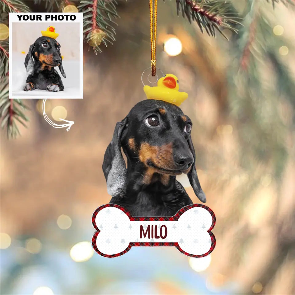 Funny Dog Cat Personalized Custom Photo Mica Ornament Christmas Gift For Dog Lovers Ca