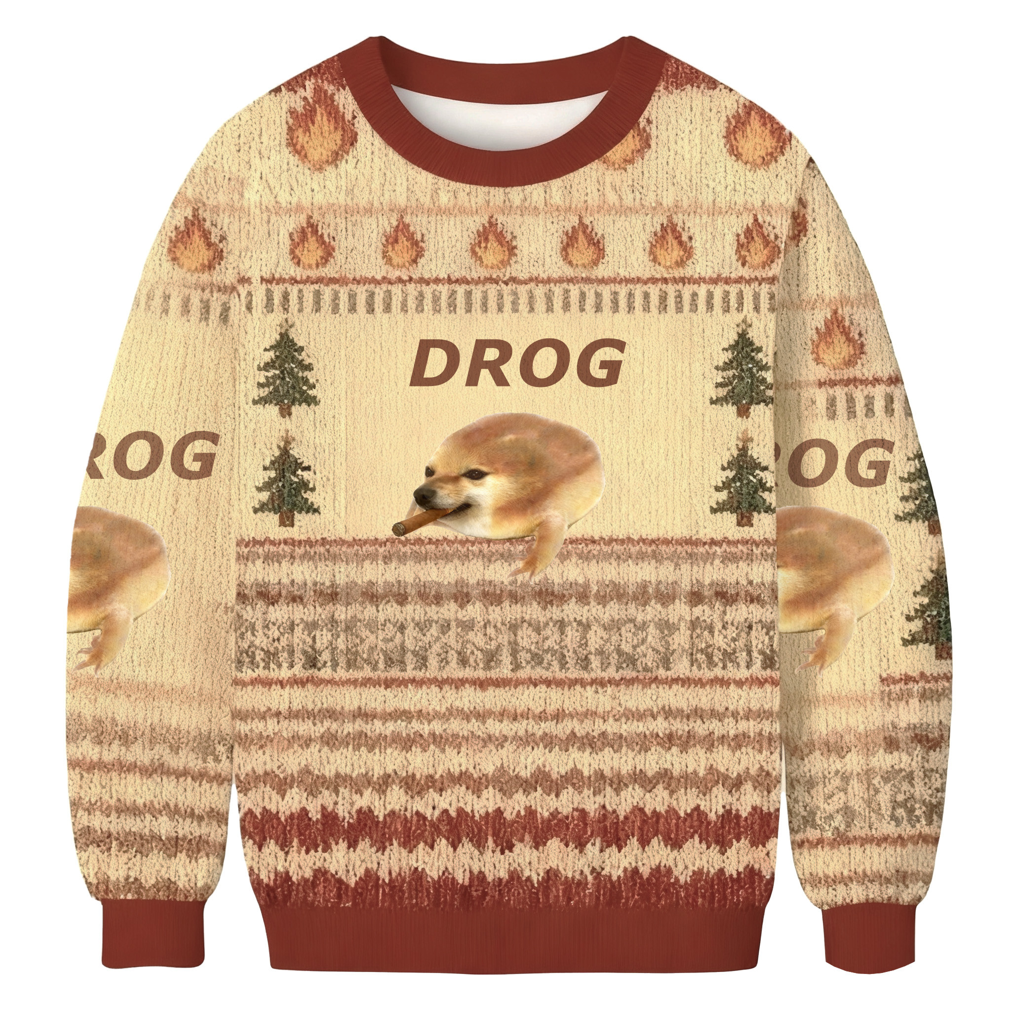 Funny Dog Meme Ugly Sweater Holiday Clothing Unique Gifts For Dog Lovers