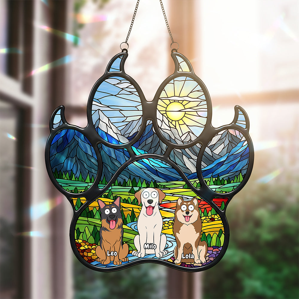 Funny Dog Suncatcher - Personalized Gifts For Dog Lovers - Holiday Tree Decoration Gift
