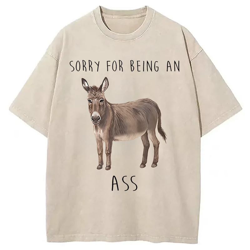 Funny Donkey Meme Washed T-Shirt Cool Graphic Tee For Men Women Gifts For Friends