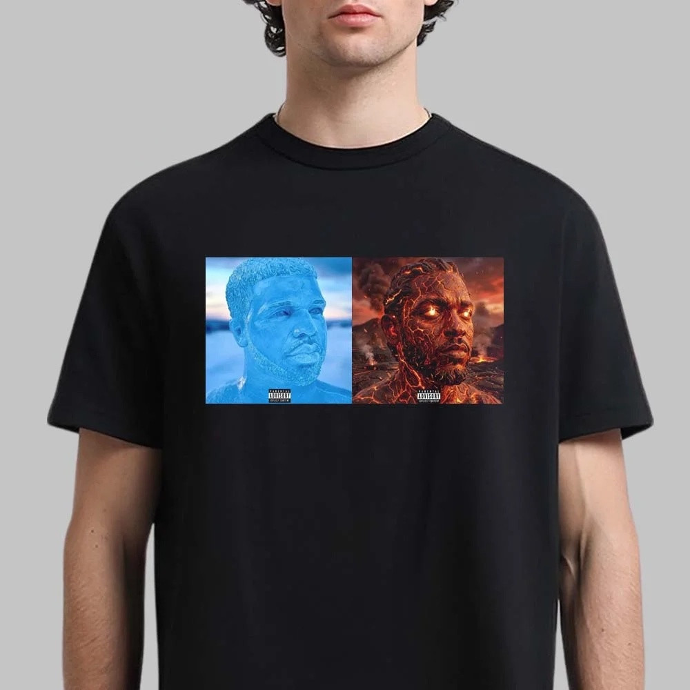 Funny Drake Iceman And Kendrick Lamar Fireman Album Covers T-Shirt Drake Merch Gift For Music Lovers