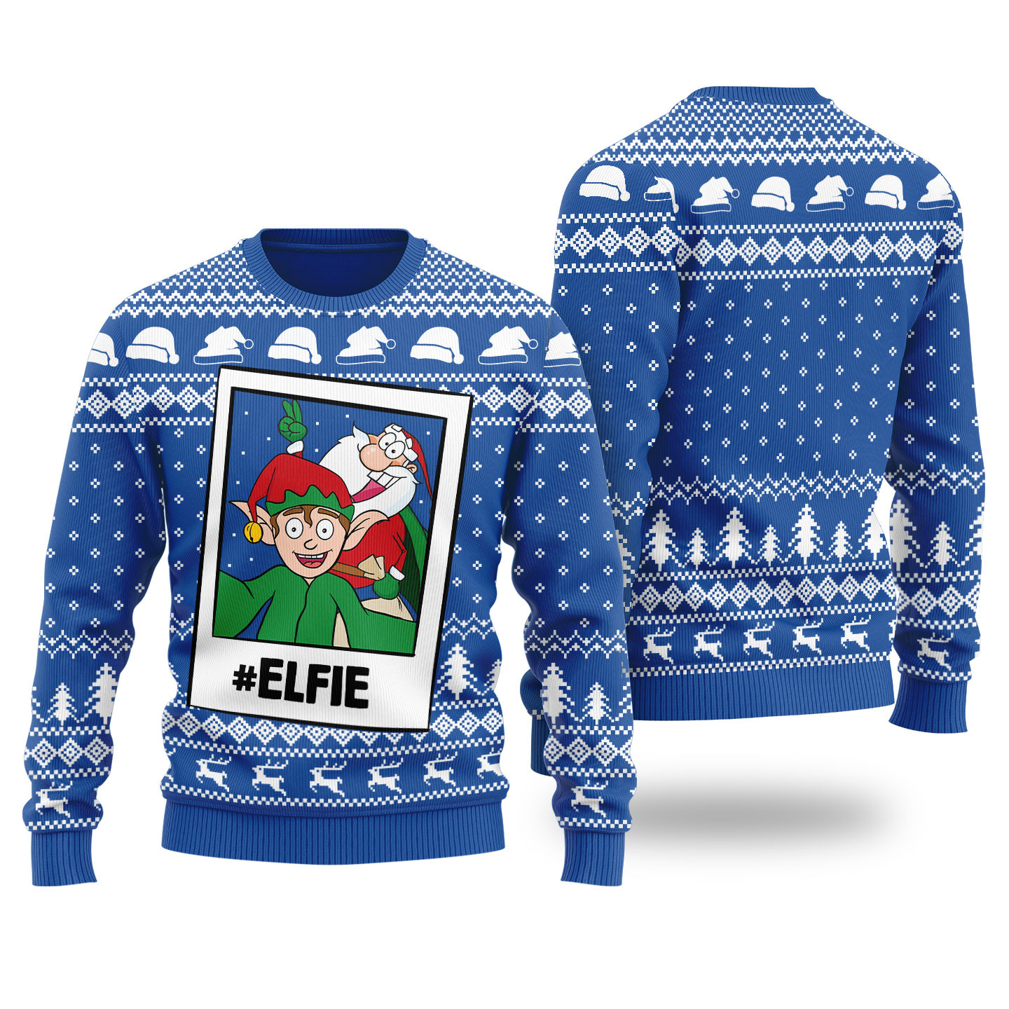 Funny Elfie Santa And Elf Ugly Christmas Sweater Royal Holiday Gift Merch That Everyone Will Adore