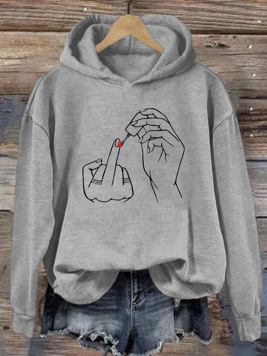Funny Finger Hand Nailing Hoodie Novelty Clothing Unique Gifts For Best Friends