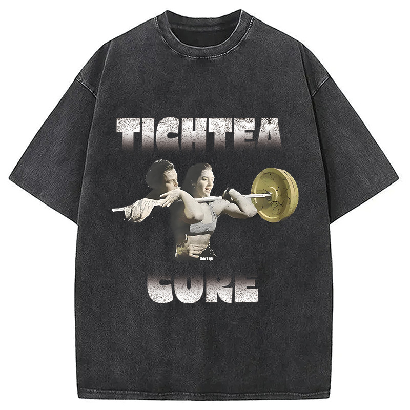 Funny FItness Meme Washed T-Shirt Retro Humor Outfit Idea Gifts For BFF