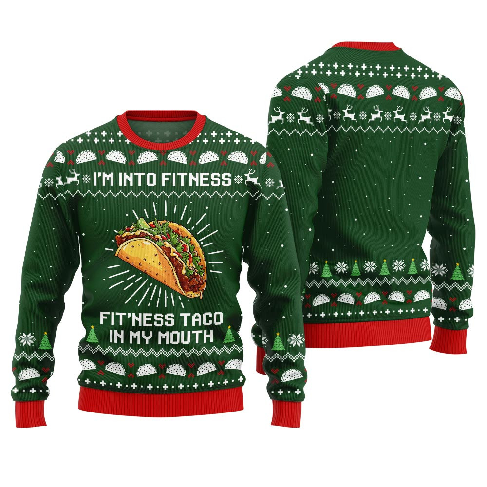 Funny Fitness Taco Ugly Christmas Sweater Christmas Merch Gift That Brings Joy and Warmth