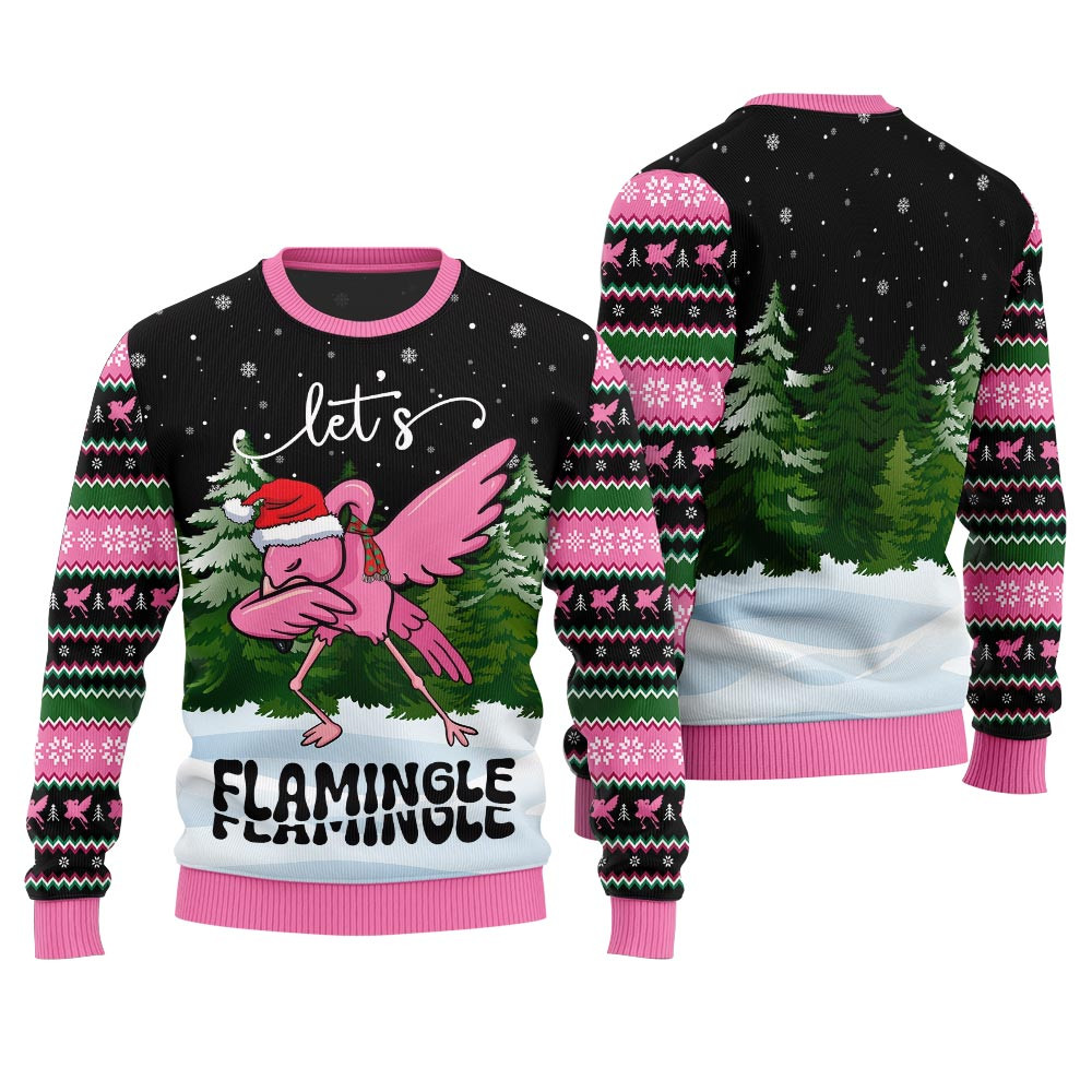 Funny Flamingo Ugly Christmas Sweater Perfect Winter Merch Gift for the Holiday Spirit