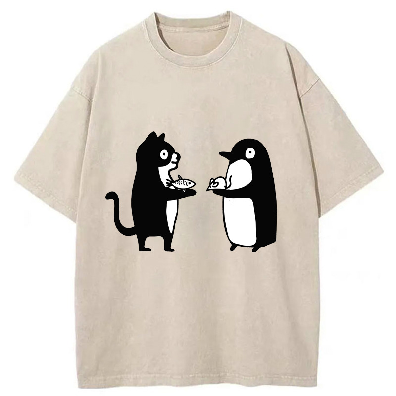 Funny Food Swaps Washed T-Shirt Soft Cotton Daily Wear Tee Gifts For Brother