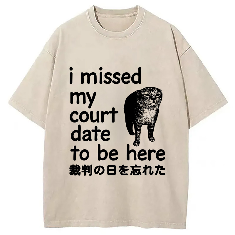 Funny Forgetful Cat Washed T-Shirt Soft Cotton Daily Wear Tee Gifts For Brother