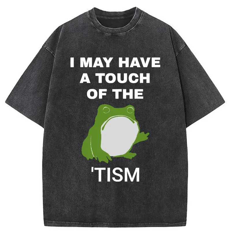 Funny Frog Flipping The Bird Washed T-Shirt Casual Vintage Everyday Look Gifts For BFF