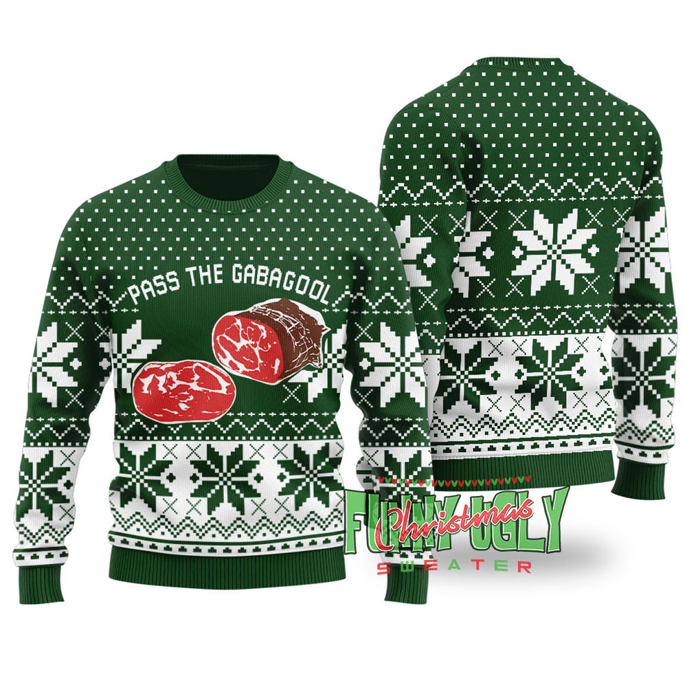Funny Gabagool Ugly Christmas Sweater Forest Green Christmas Merch Gift That Brings Joy and Warmth