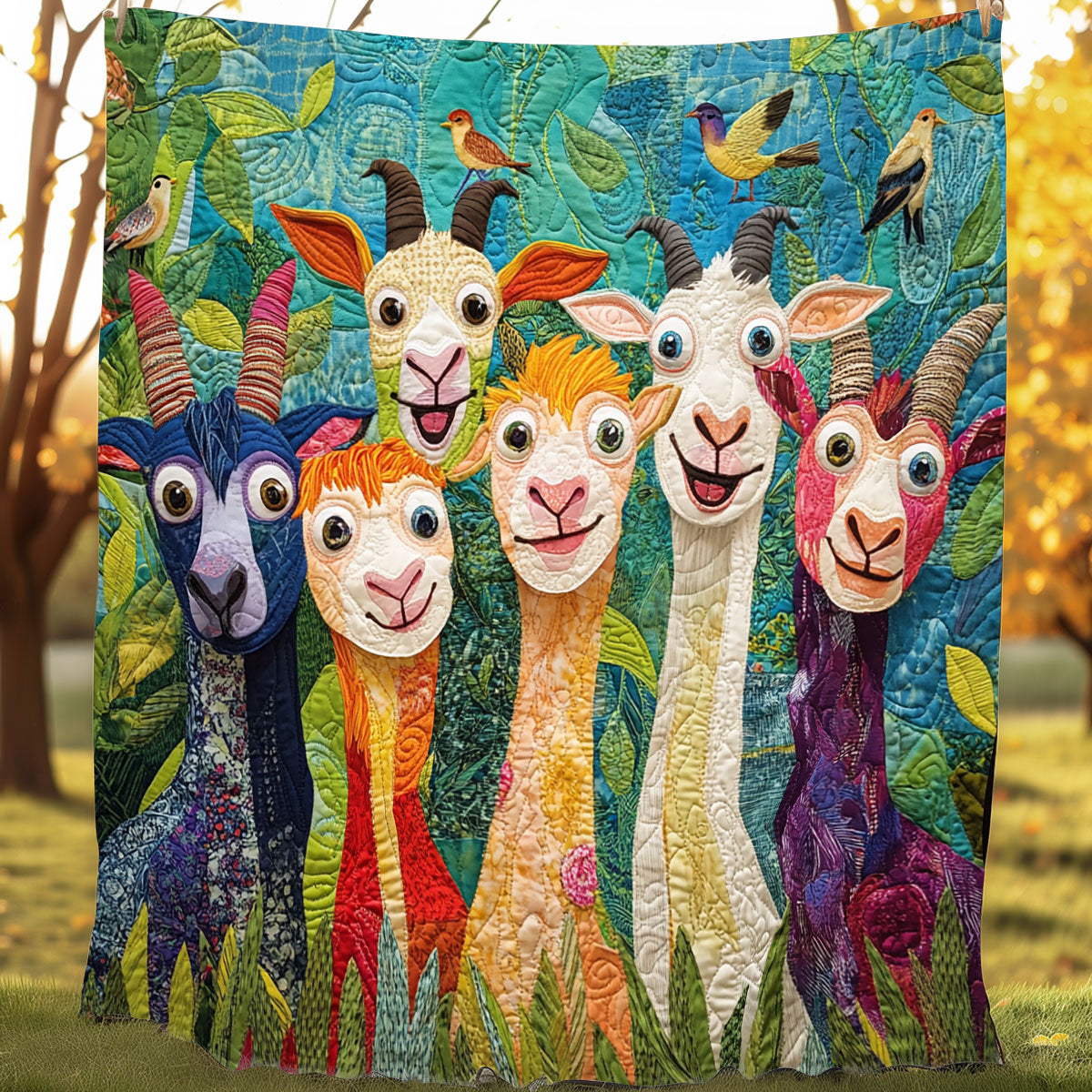 Funny Goats Quilt Blanket Best Throw Blanket Gifts For Mom Who Has Everything