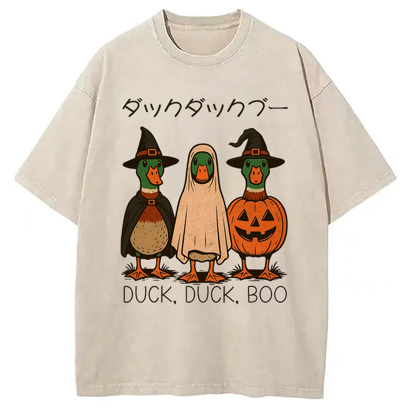 Funny Goose Halloween Washed T-Shirt Retro Humor Outfit Idea Gifts For Sister