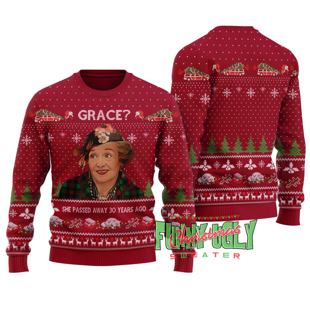 Funny Grace The Blessing Ugly Christmas Sweater Cardinal Red Unique Holiday Merch Gift for Home and Family